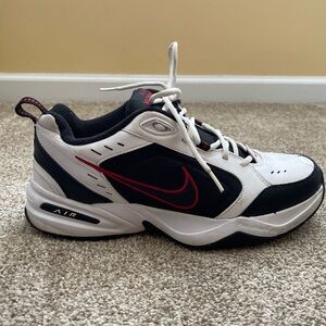 Nike Air Monarch IV White Black Red-size 10